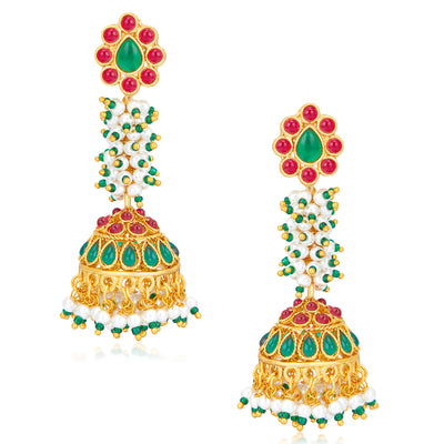Sukkhi Exclusive Pearl Gold Plated Jhumki Earring for Women