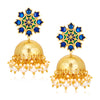 Sukkhi Amazing Pearl Gold Plated Floral Meenakari Jhumki Earring for Women
