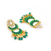 Sukkhi Glimmery Pearl Gold Plated Meenakari Chandbali Earring for Women