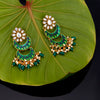 Sukkhi Glimmery Pearl Gold Plated Meenakari Chandbali Earring for Women