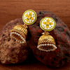 Sukkhi Marvelous Pearl Gold Plated Meenakari Jhumki Earring for Women