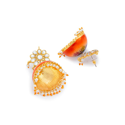 Sukkhi Elegant Pearl Gold Plated Kundan Jhumki Earring for Women