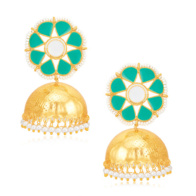 Sukkhi Glossy Pearl Gold Plated Jhumki Earring for Women