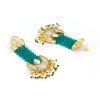 Sukkhi Incrediable Pearl Gold Plated Lotus Meenakari Chandelier Earring for Women