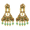 Sukkhi Fine Gold Plated Green Studded Chandelier Stone Earring For Women