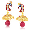 Sukkhi Intricately Peacock Gold Plated Dangle Earring For Women