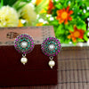 Sukkhi Colorful Rhodium Oxidized Stud Earrings For Women
