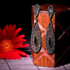 Sukkhi Dazzling Black filigree gold plated dangler earring for women