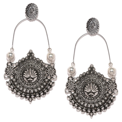 Sukkhi Tibale Oxidised Plated Lotus Earring for Women