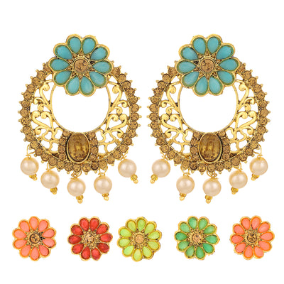 Sukkhi Glistening LCT Stone Changeable Gold Plated Earring for Women