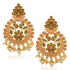 Sukkhi Glorious LCT Gold Plated Floral Pink Mint Meena Collection Chandbali Earring For Women