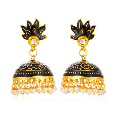 Sukkhi Ravishing Floral Meenakari Gold Plated Earring for Women