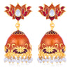 Sukkhi Splendid Pearl Gold Plated Lotus Meenakari Jhumki Earring For Women