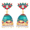 Sukkhi Adorable Pearl Gold Plated Lotus Meenakari Jhumki Earring For Women