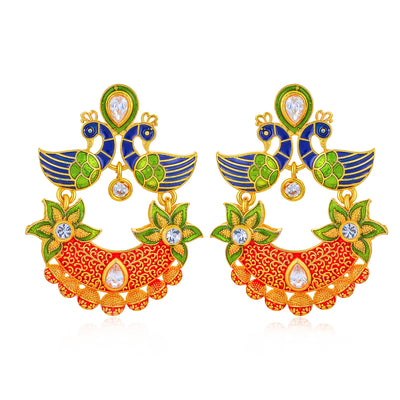 Sukkhi Charming Peacock Gold Plated Earring for Women