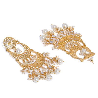 Sukkhi Gold Plated Double Chand Bali Earring for Women