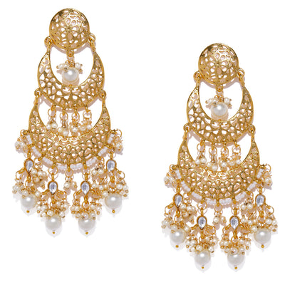 Sukkhi Gold Plated Double Chand Bali Earring for Women