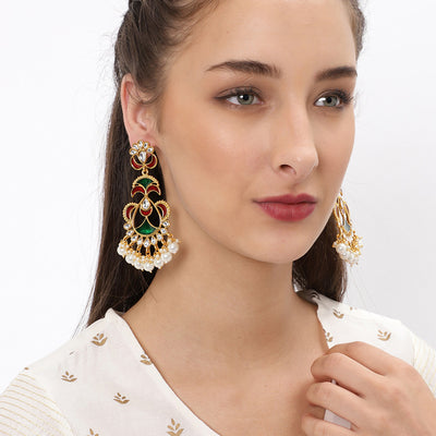 Sukkhi Antique Gold Plated Kundan Earring for Women