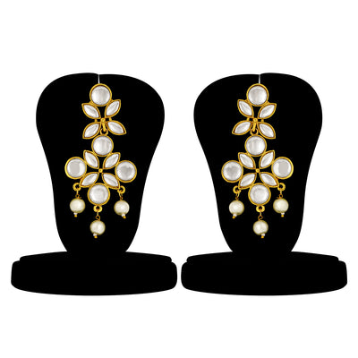 Sukkhi Elegant Pearl Gold Plated Kundan Dangle Earring For Women