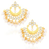 Sukkhi Glistening Gold Plated Kundan Chandbali Earrings For Women