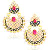 Sukkhi Creative Gold Plated Pearl Meenakari Chandbali Earrings For Women