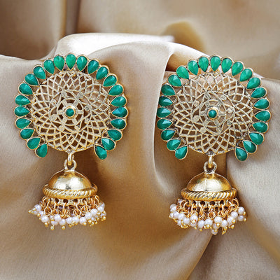 Sukkhi Shimmering Gold Plated Jhumki Earring for Women