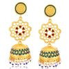 Sukkhi Royal Gold Plated Pearl Meenakari Chandelier Jhumki Earrings For Women