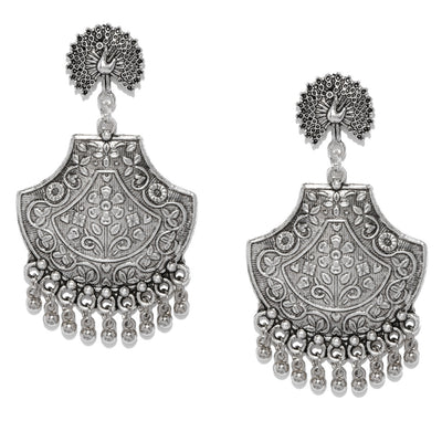Sukkhi Alluring Oxidised Plated Peacock Dangler Earring for Women