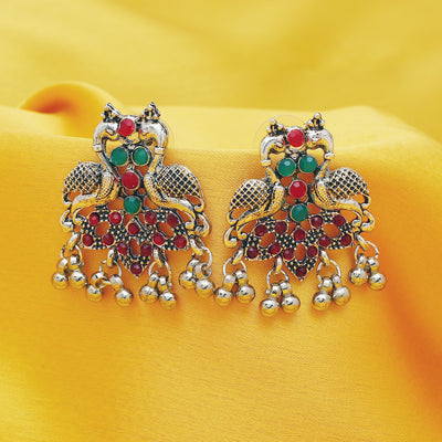 Sukkhi Marvellous Oxidised Peacock Dangle Earring For Women