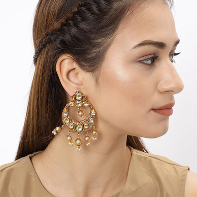 Sukkhi Elegant Gold Plated Chand Bali Earring for Women