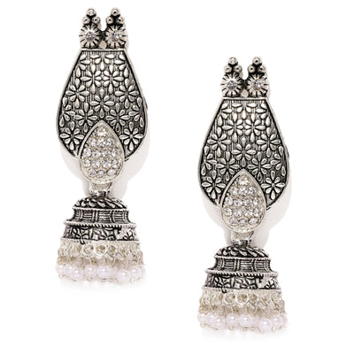 Sukkhi Glistening Oxidised Plated Pearl Earring for Women