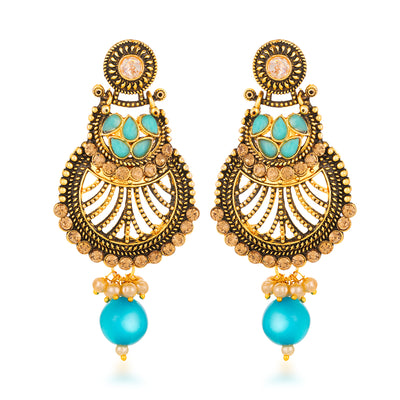 Sukkhi Youthful LCT and Pearl Gold Plated Earring for Women