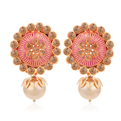 Sukkhi Sleek LCT Mint Meena Collection Gold Plated Earring for Women