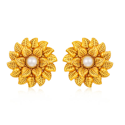 Sukkhi Marquise Leafy Gold Plated Earring for Women