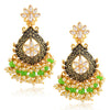 Sukkhi Fancy LCT Gold Plated Floral Pearl Meenakari Chandelier Earring For Women