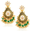 Sukkhi Elegant LCT Gold Plated Floral Pearl Meenakari Chandelier Earring For Women