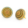 Sukkhi Fancy LCT Gold Plated Blue Mint Meena Collection Stud Earring For Women