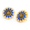 Sukkhi Gleaming Floral Gold Plated Pearl Meenakari Stud Earring For Women