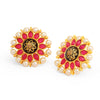 Sukkhi Adorable Floral Gold Plated Pearl Meenakari Stud Earring For Women