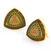 Sukkhi Charming LCT Gold Plated Green Mint Meena Collection Stud Earring For Women