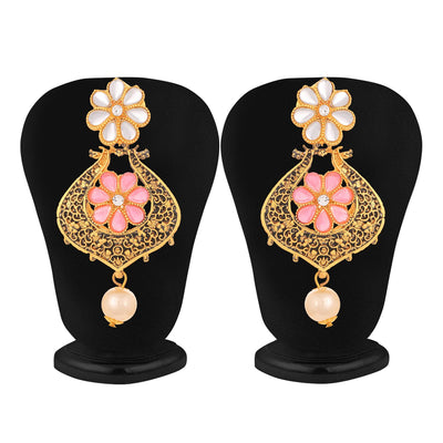 Sukkhi Dazzling Floral Kundan Gold Plated Earring for Women