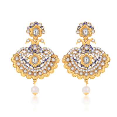 Sukkhi Exclusive Peacock Kundan Gold Plated Earring for Women