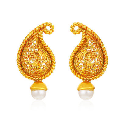 Sukkhi Sober Pearl Gold Plated Earring for Women
