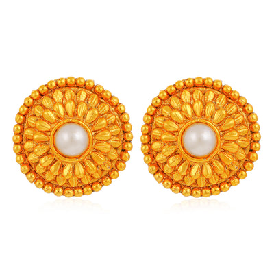 Sukkhi Adorable Pearl Gold Plated Stud for Women Stud Stud for women