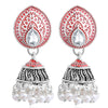Sukkhi Spectacular Oxidised Pearl Meenakari Jhumki Earring For Women