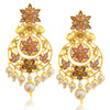 Sukkhi Precious LCT Gold Plated Floral Pearl Chandelier Earring For Women