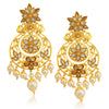Sukkhi Classy LCT Gold Plated Floral Pearl Chandelier Earring For Women