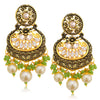 Sukkhi Excellent LCT Floral Gold Plated Pearl Chandelier Earring For Women