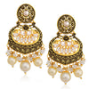 Sukkhi Sparkling LCT Floral Gold Plated Pearl Chandelier Earring For Women