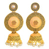 Sukkhi Gleaming LCT Gold Plated Pearl Pink Mint Meena Collection Chandelier Jhumki Earring For Women